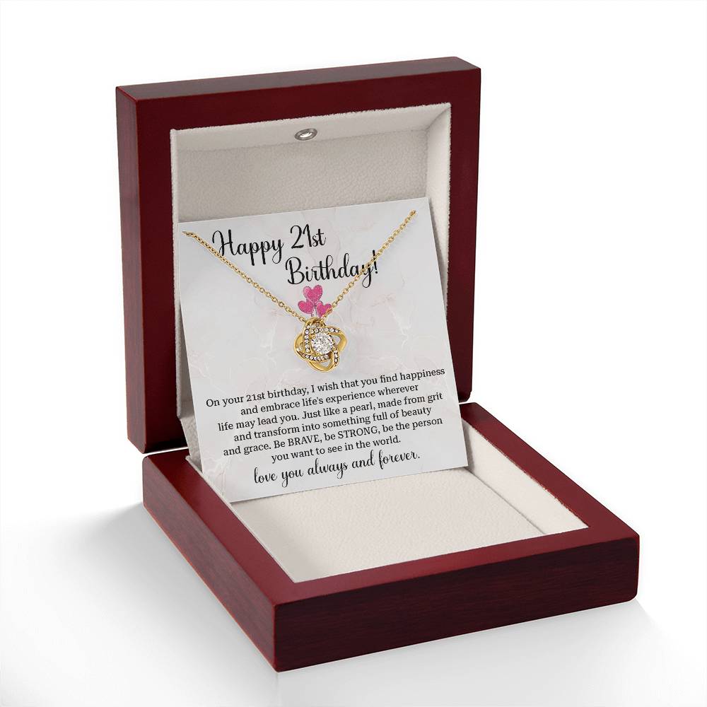 21st Birthday Necklace for Daughter – Gift Box with Message Card