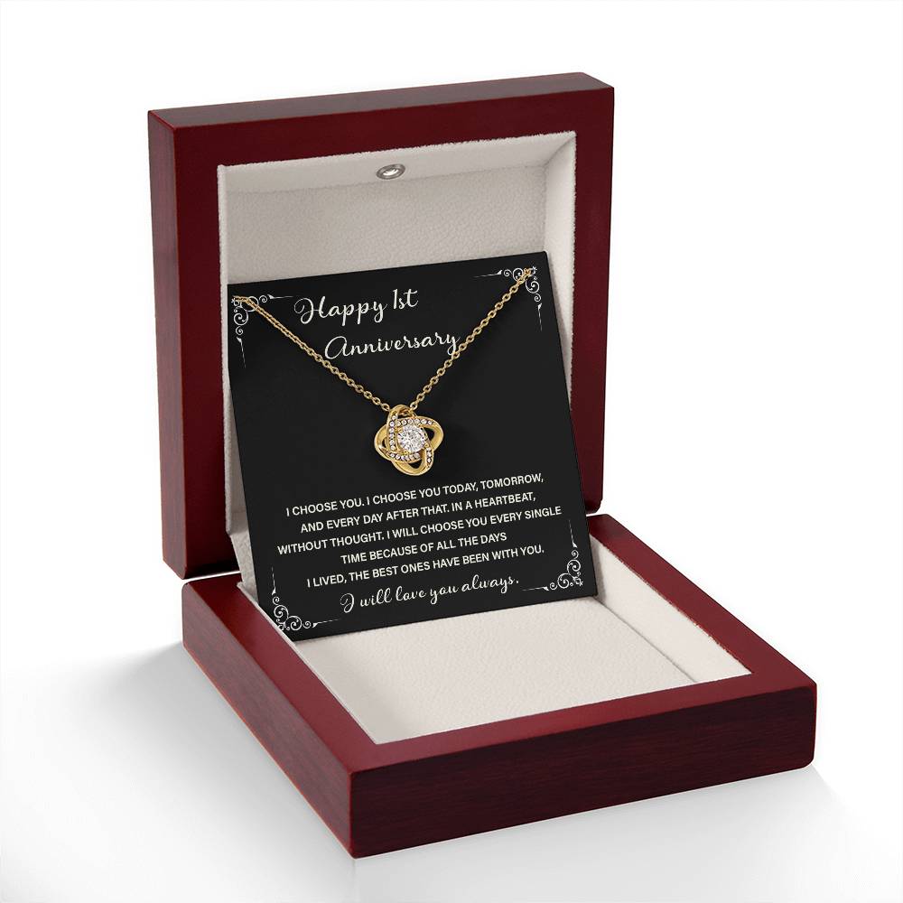 Romantic 1st Anniversary Gift – I Choose You Necklace