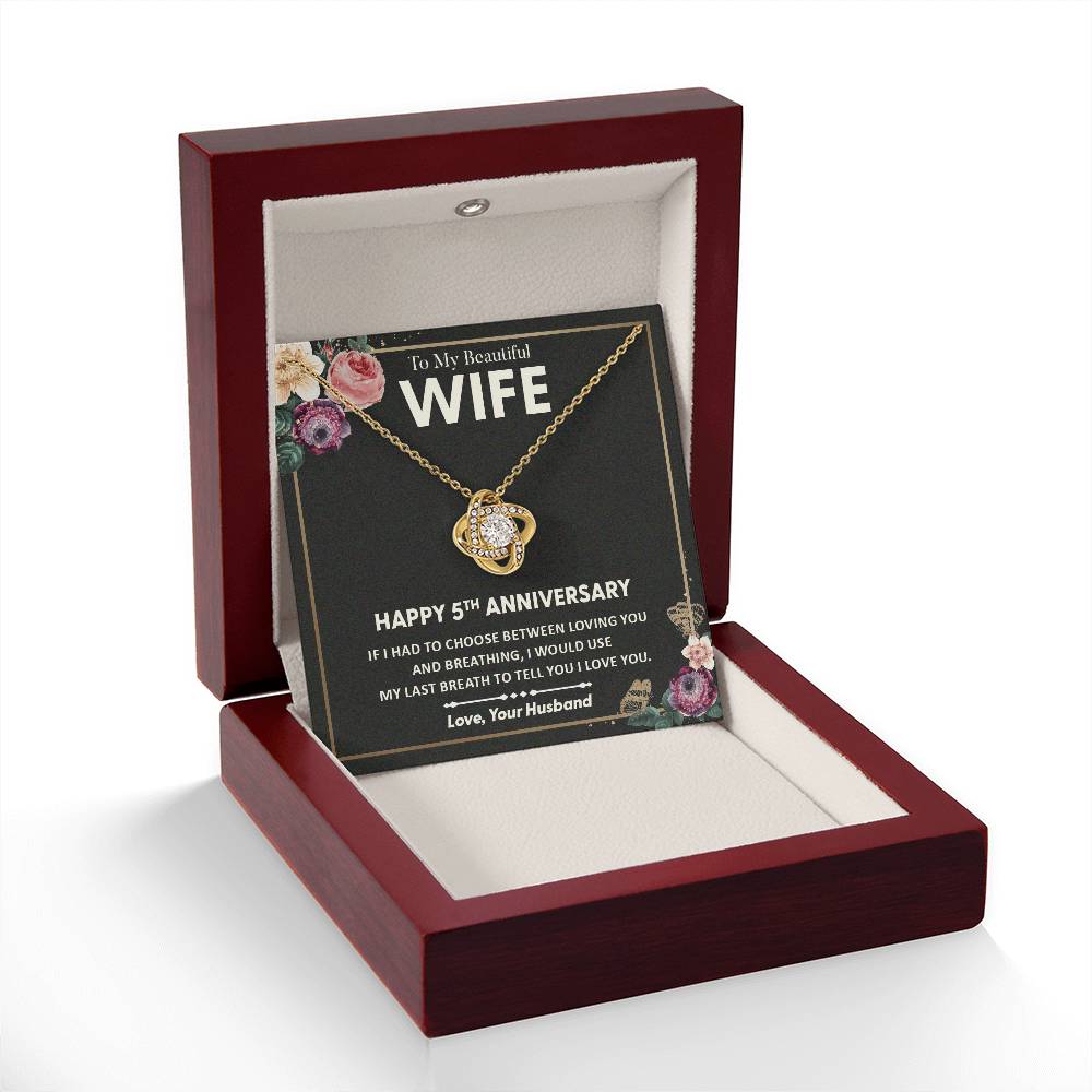 5th Anniversary Necklace Gift for Wife – Love Note Box