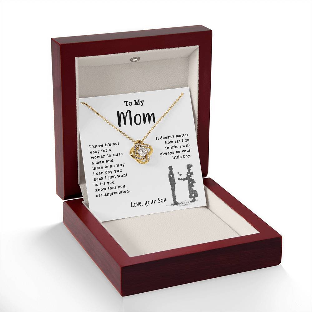 Necklace Gift for Mom From Son With Message & Jewelry Box