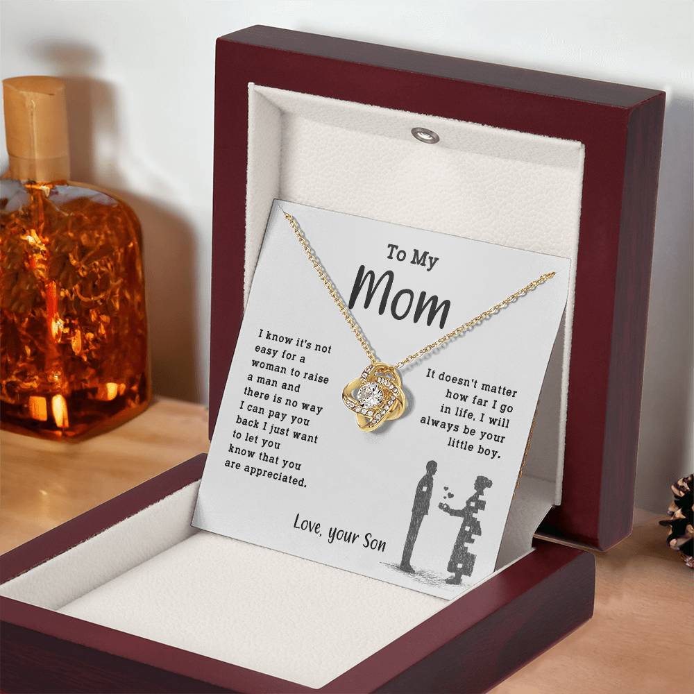 Necklace Gift for Mom From Son With Message & Jewelry Box