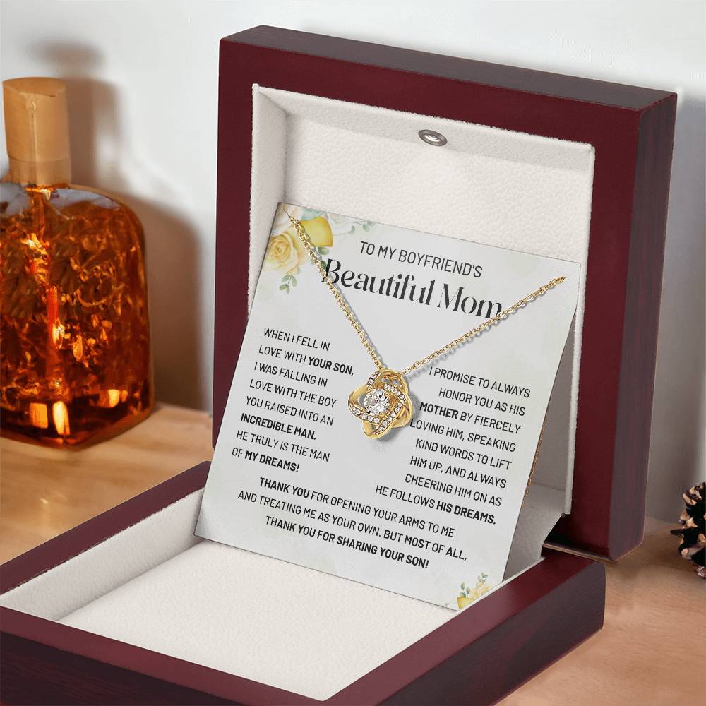 Boyfriend’s Mom Necklace Gift with Message Card