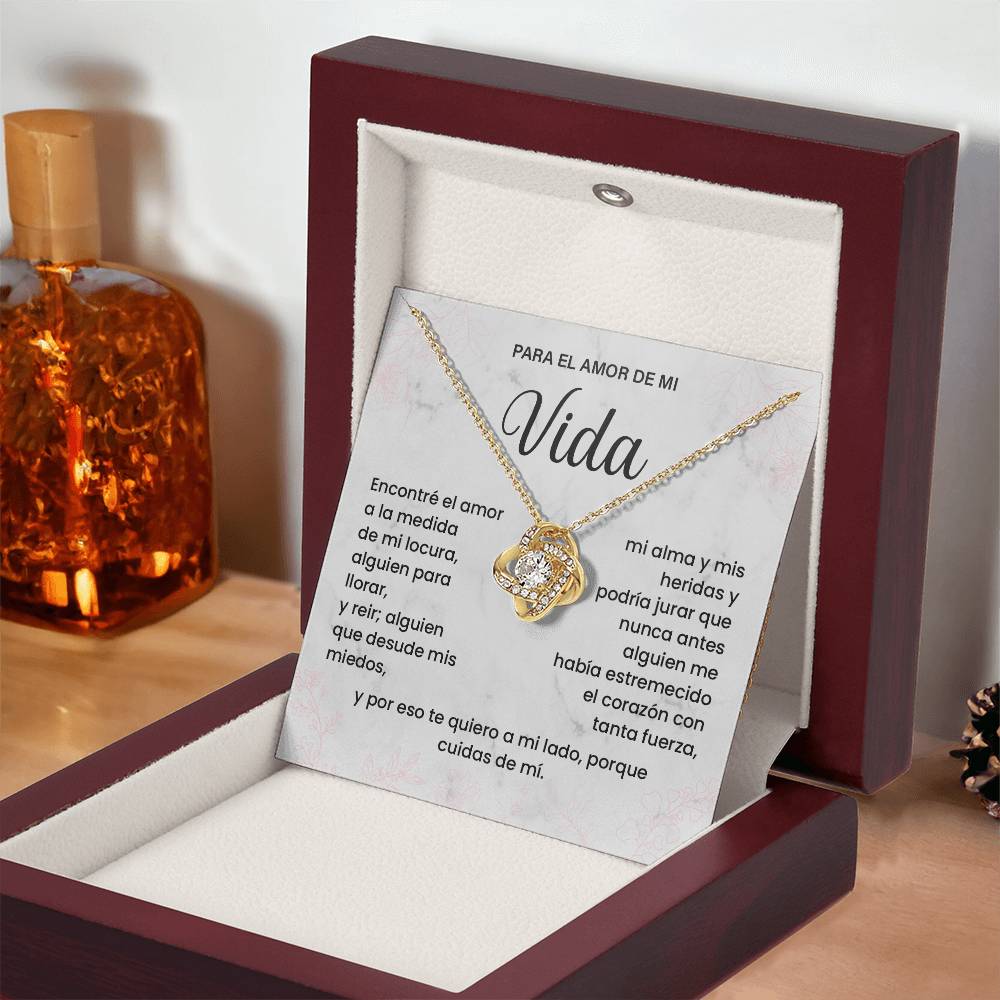 To the Love of My Life Necklace with Spanish Message Card