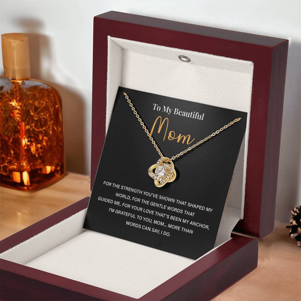 Mom Necklace Gift From Child With Thank You Message