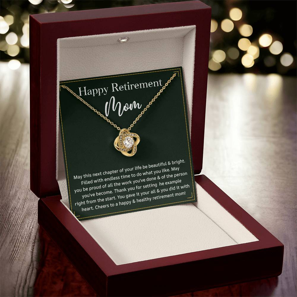 Retirement Necklace Gift for Mom with Heartfelt Message Card