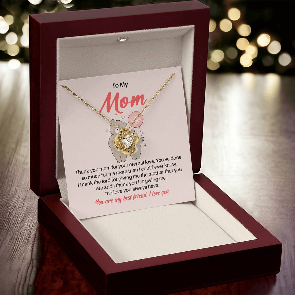 Daughter to Mom Necklace Gift with Message Card