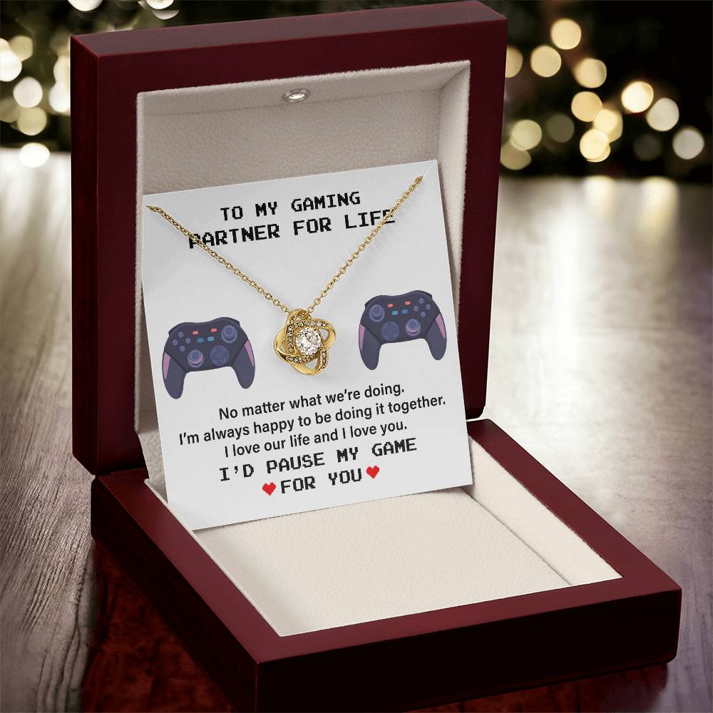 Gaming Partner Necklace Gift with Love Message Card