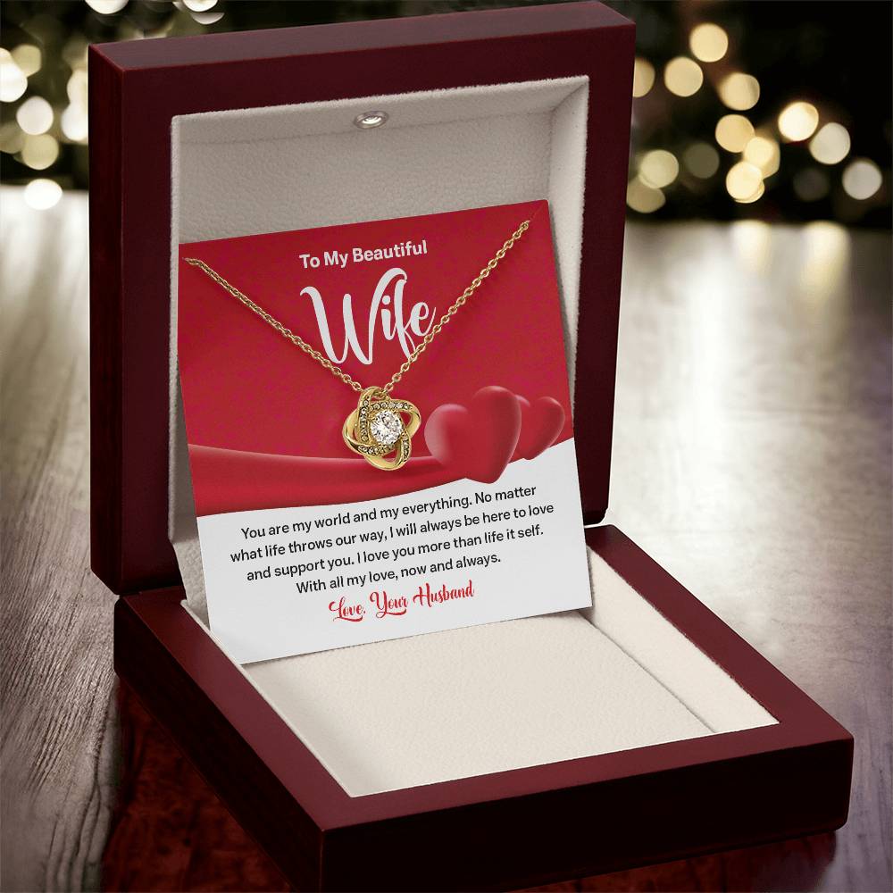 Wife Necklace Gift from Husband – Message Card Box