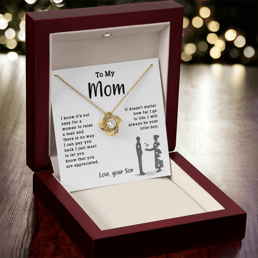 Necklace Gift for Mom From Son With Message & Jewelry Box