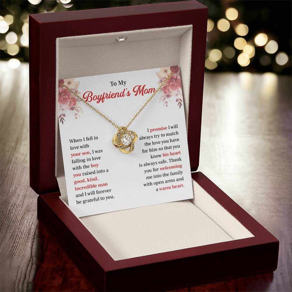 Boyfriend's Mom Necklace Gift with Message Card