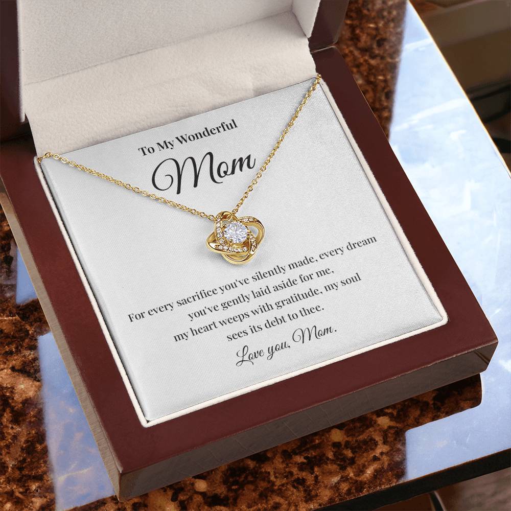 Necklace Gift for Wonderful Mom With Love Knot Pendant