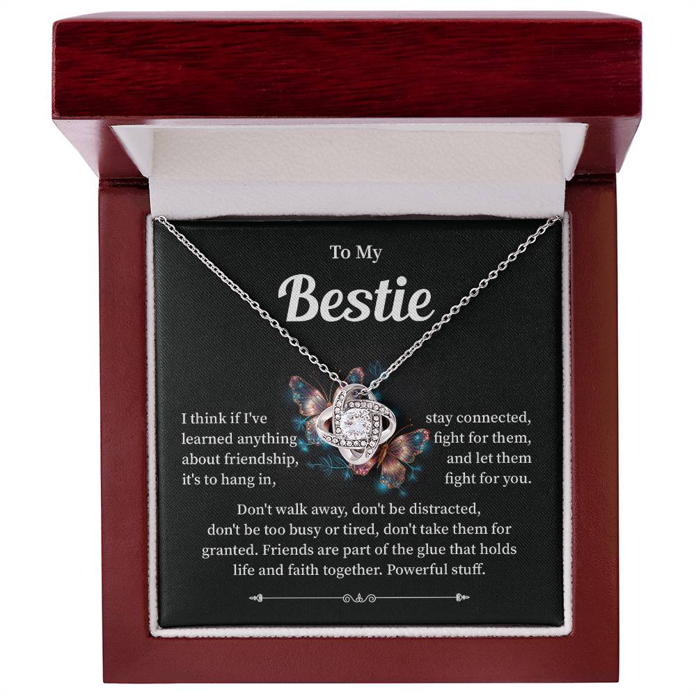 Bestie Necklace Gift with Heartfelt Message Card for Friends