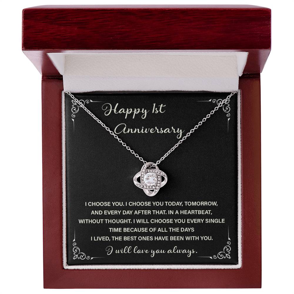 Romantic 1st Anniversary Gift – I Choose You Necklace