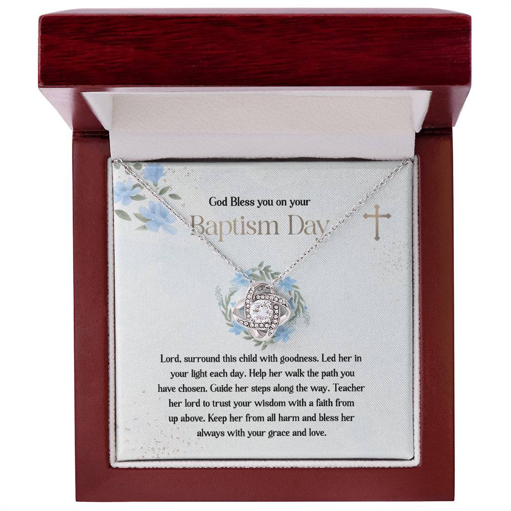 Baptism Necklace Gift for Girl with Message Card