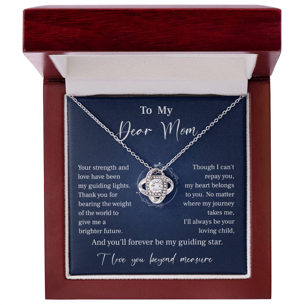 To My Mom Necklace Gift – Guiding Star Message Card from Daughter or Son