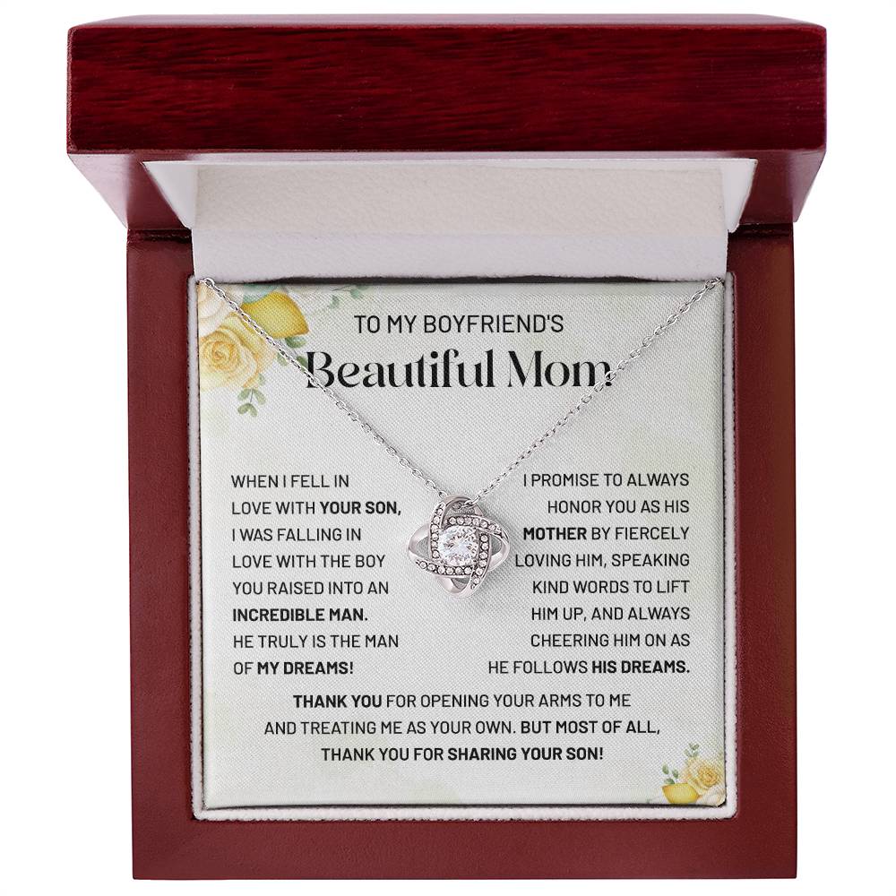 Boyfriend’s Mom Necklace Gift with Message Card