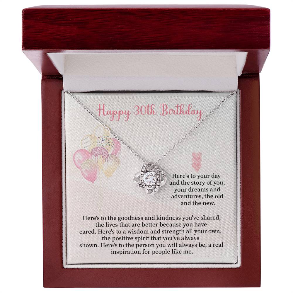 30th Birthday Gift for Her – Sentimental Necklace with Message Card