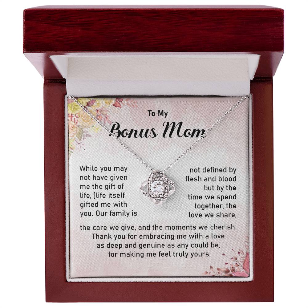 Bonus Mom Necklace Gift with Meaningful Message