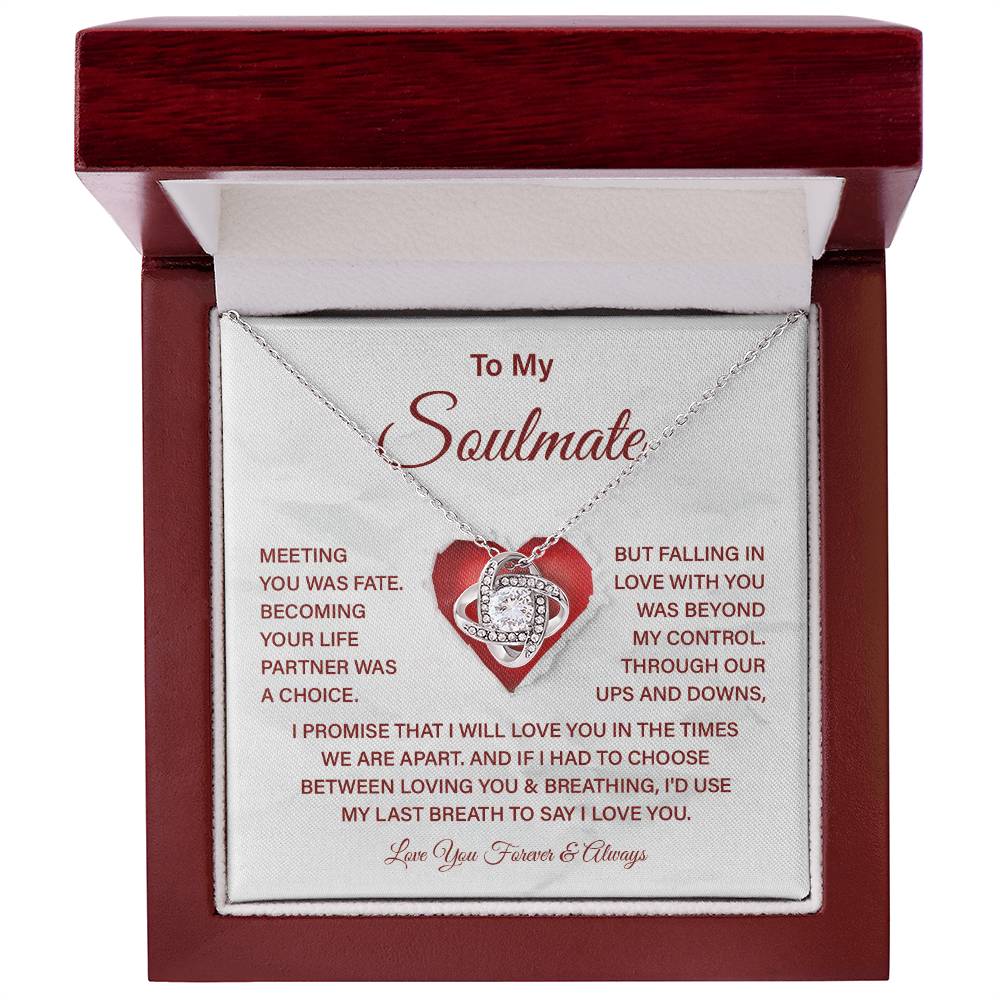 Soulmate Gift Necklace with Message Card & Box