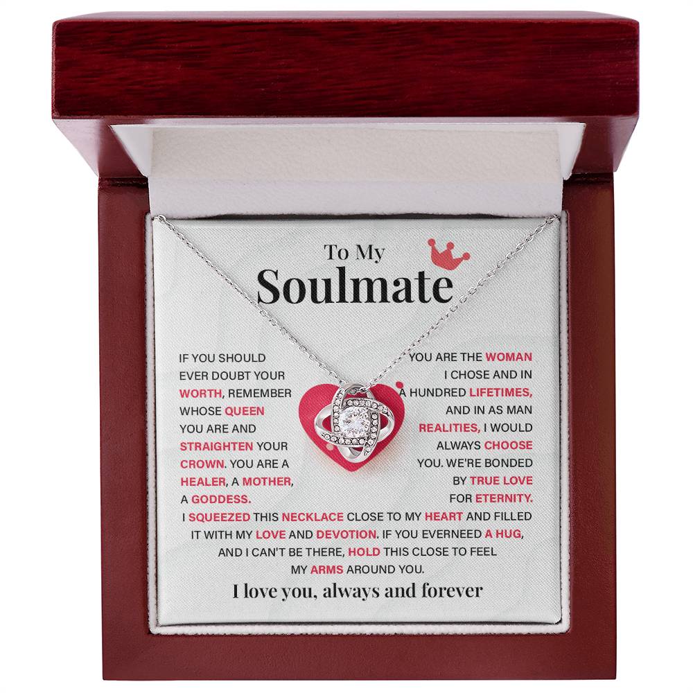 Soulmate Gift Necklace for Her – Message Card Included