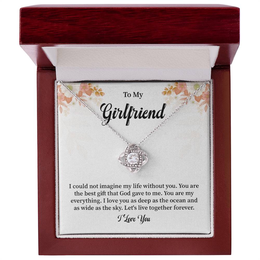 Girlfriend Necklace Gift with I Love You Message Card