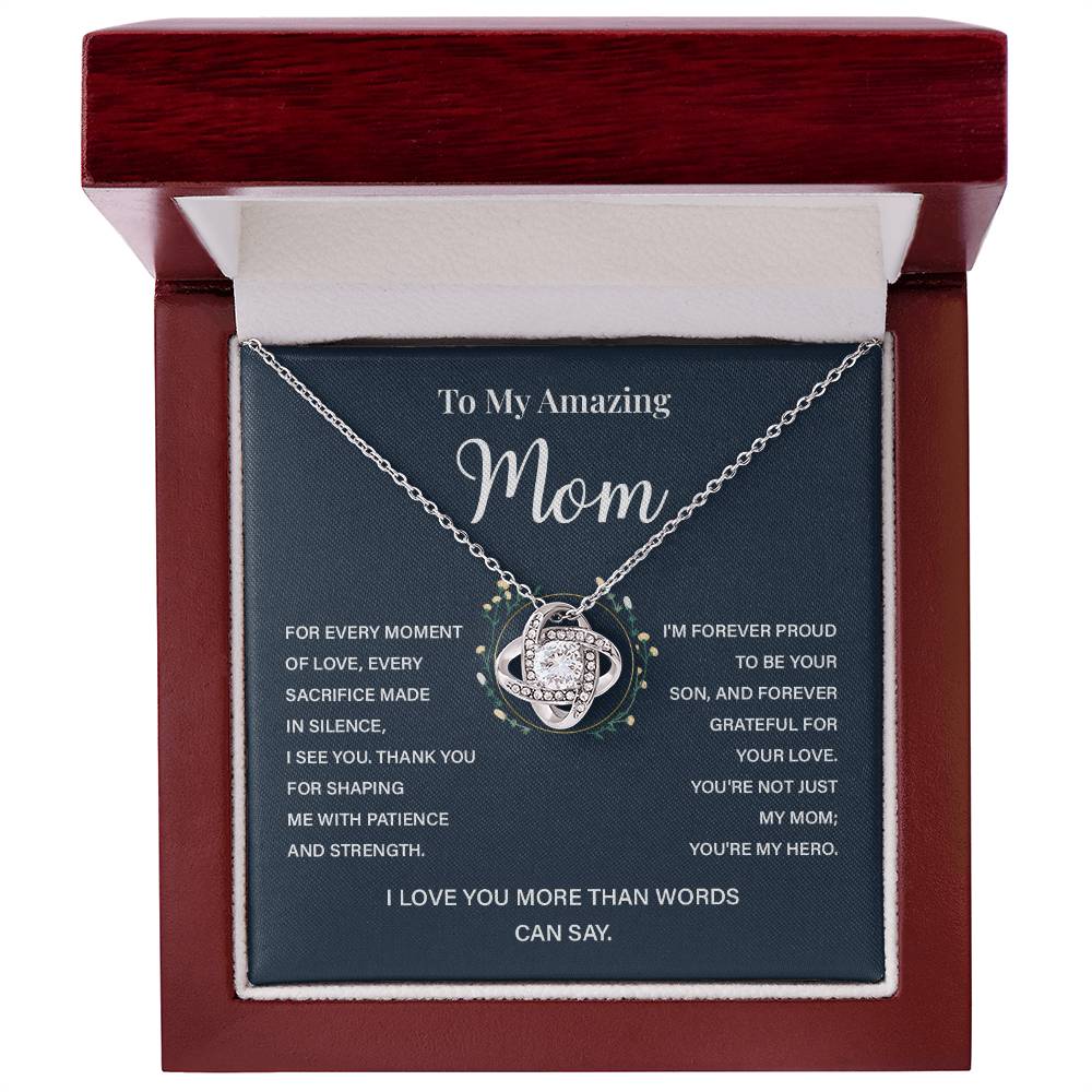 Necklace Gift for Mom from Son with Inspirational Message