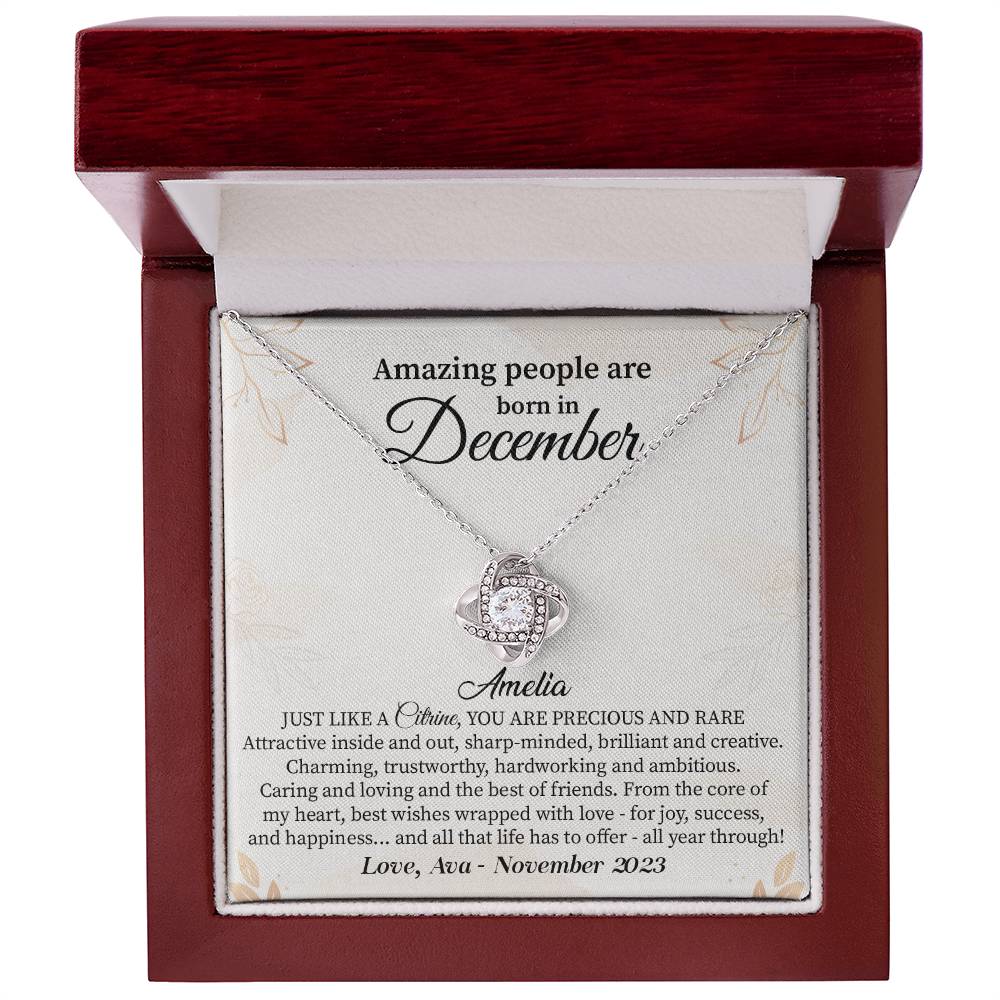 December Birthday Gift for Her – Jewelry with Card & Box