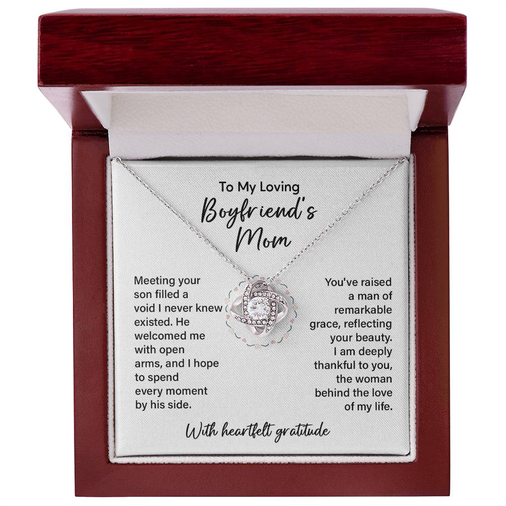 To My Loving Boyfriend's Mom Graceful And Loving Mom Necklace Boyfriend’s Mom Tribute Necklace Necklace For Boyfriend’s Family Bond Son Raised By Love Necklace Unique Family Bond Necklace Meaningful Gift For Boyfriend’s Mom Necklace For Incredible Mom