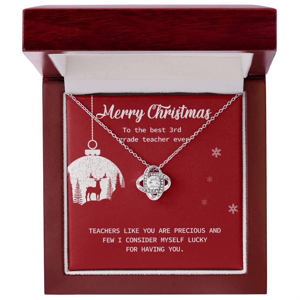 To The Best 3rd Grade Teacher Merry Christmas Necklace Gift Gift From Your Student Necklace Gift For Teacher Teacher Necklace Gift Heartfelt Necklace For Teacher Thank You Necklace For Teacher