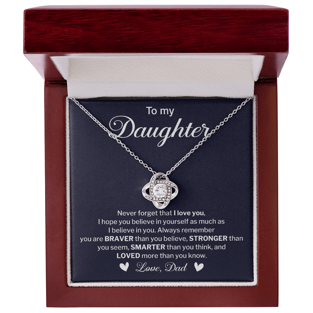 To My Daughter Necklace Gift From Dad With Message Card