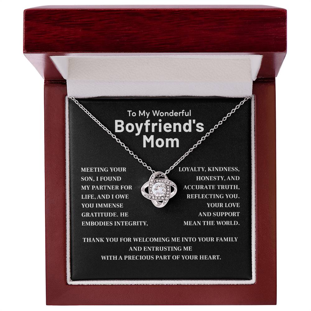 To My Wonderful Boyfriend's Mom Wonderful Boyfriend’s Mom Necklace Gift Gift For Boyfriend’s Mom Support From Mom Necklace Meaningful Keepsake For Boyfriend’s Mom Necklace From Girlfriend To Boyfriend’s Mom Unique Gift For Boyfriend’s Mom