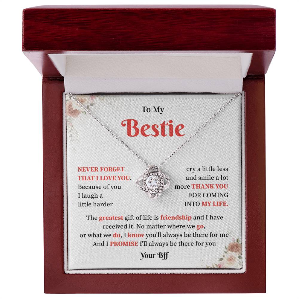 Bestie Necklace Gift with Heartfelt Quotes