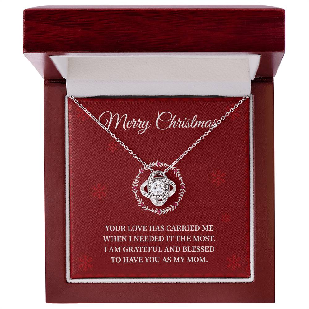 Christmas Necklace Gift for Mom Holiday Message Card and Gift Box