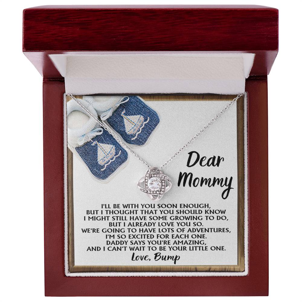 Pregnancy Necklace for Mommy – Baby Boy Gift from Bump with Poem