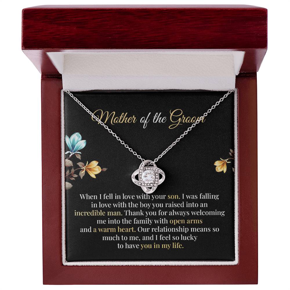 Mother of Groom Necklace Gift – Message Card Jewelry
