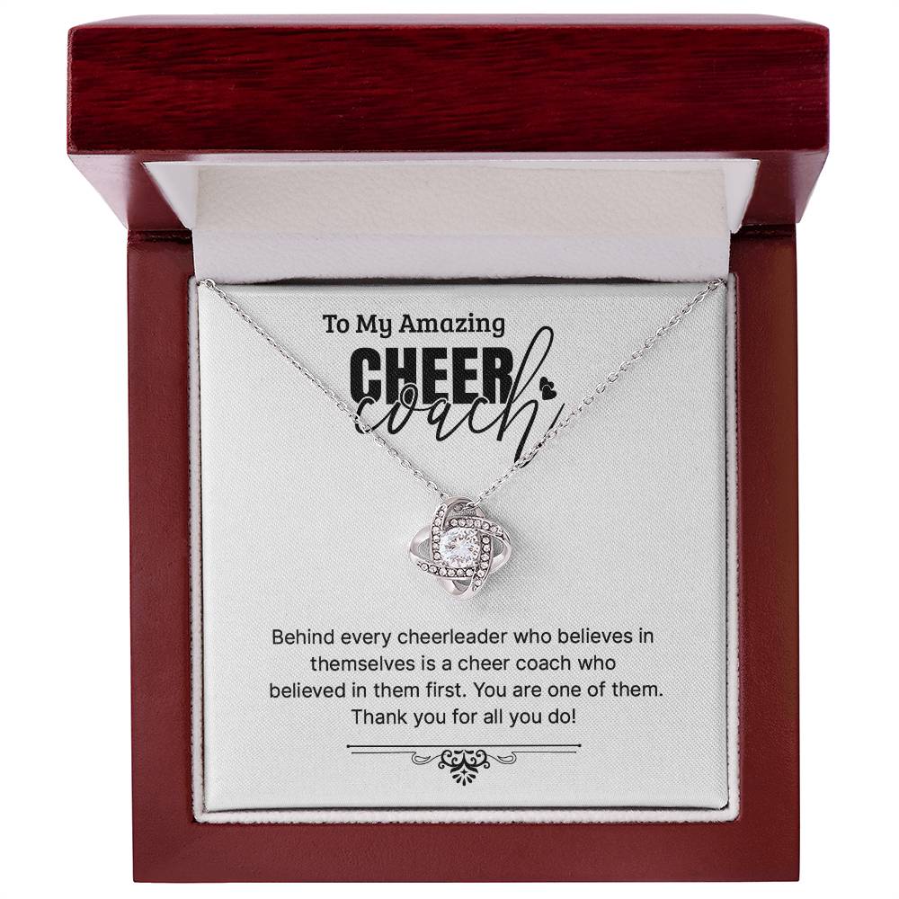 Cheer Coach Appreciation Necklace - Thank You For Believing In Me, A Heartfelt Tribute To Amazing Cheer Coaches - Unique Gift For Cheerleaders