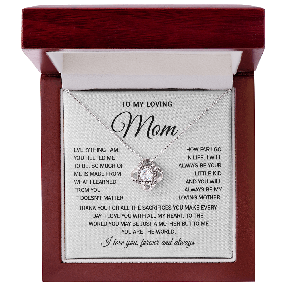 Mother Necklace from Daughter or Son with Message Card
