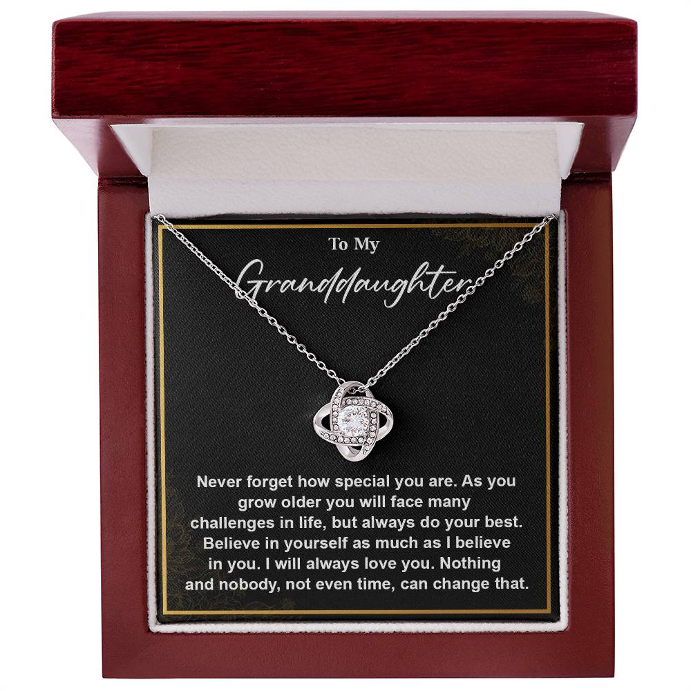 Granddaughter Necklace Gift from Grandparent with Encouragement Message Card