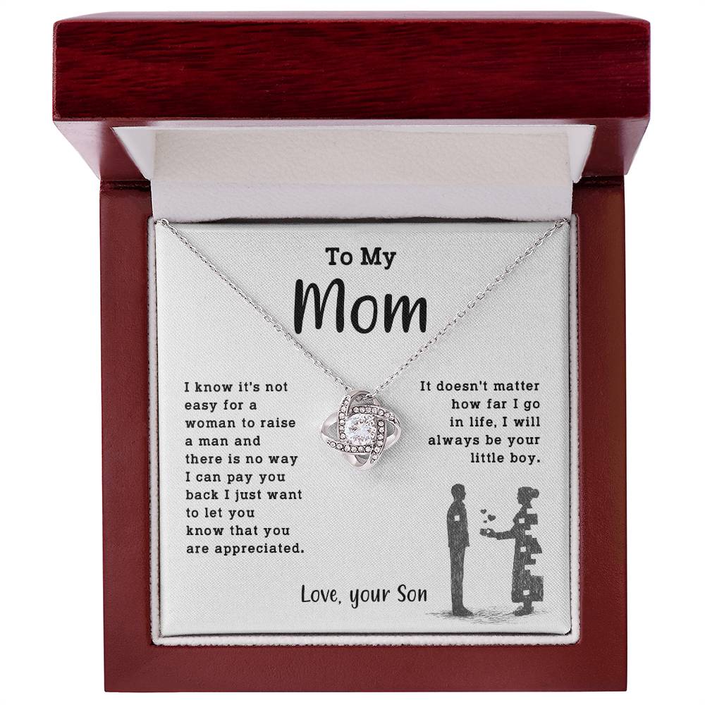 Necklace Gift for Mom From Son With Message & Jewelry Box