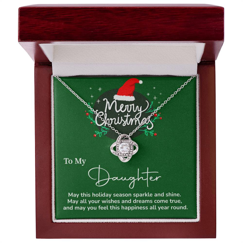 To My Daughter Gift From Your Dad Mom Merry Christmas Necklace Gift