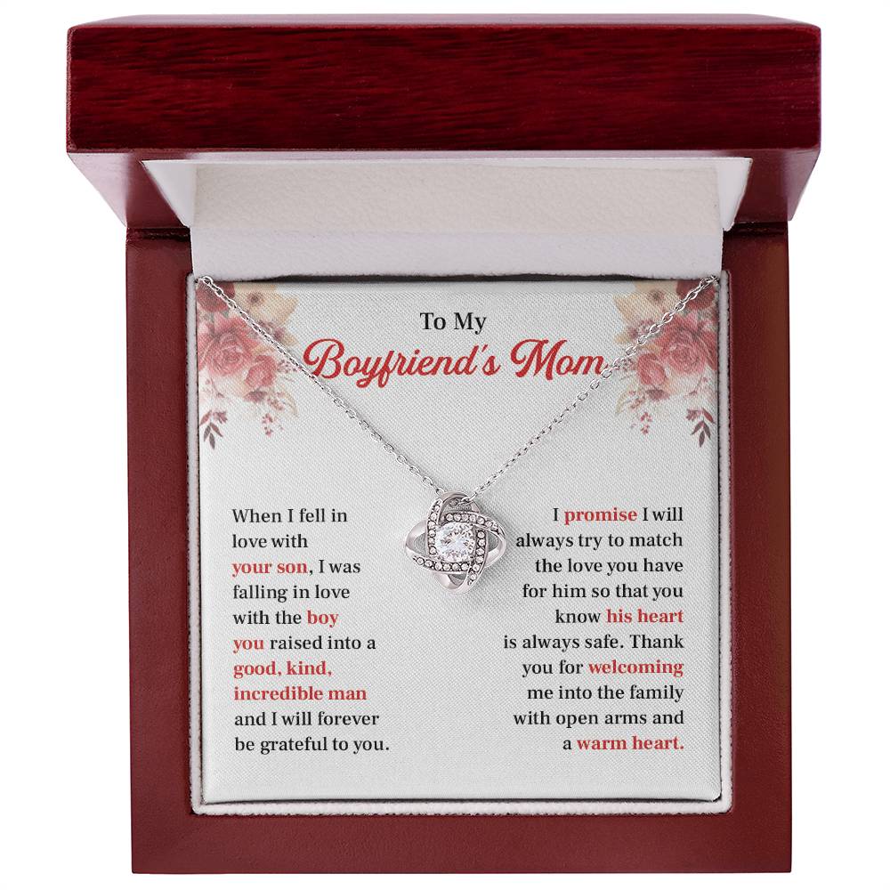 Boyfriend's Mom Necklace Gift with Message Card