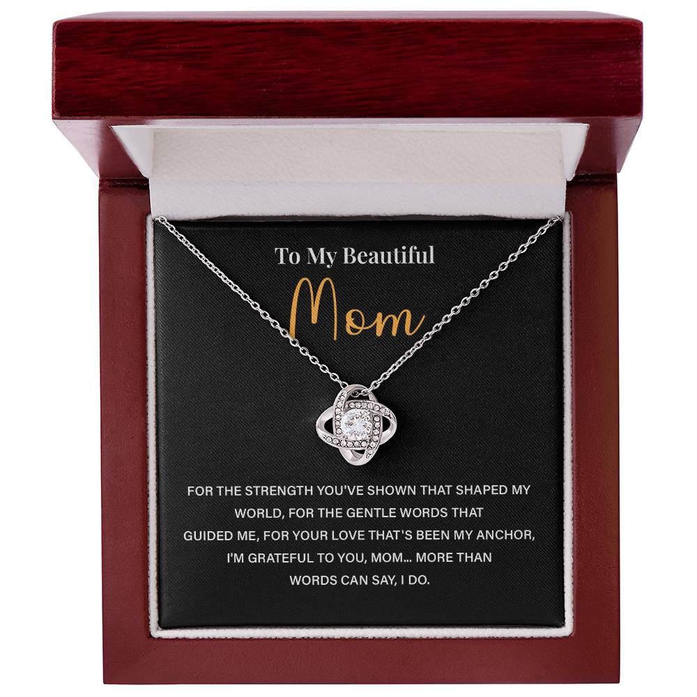 Mom Necklace Gift From Daughter Or Son With Message Card