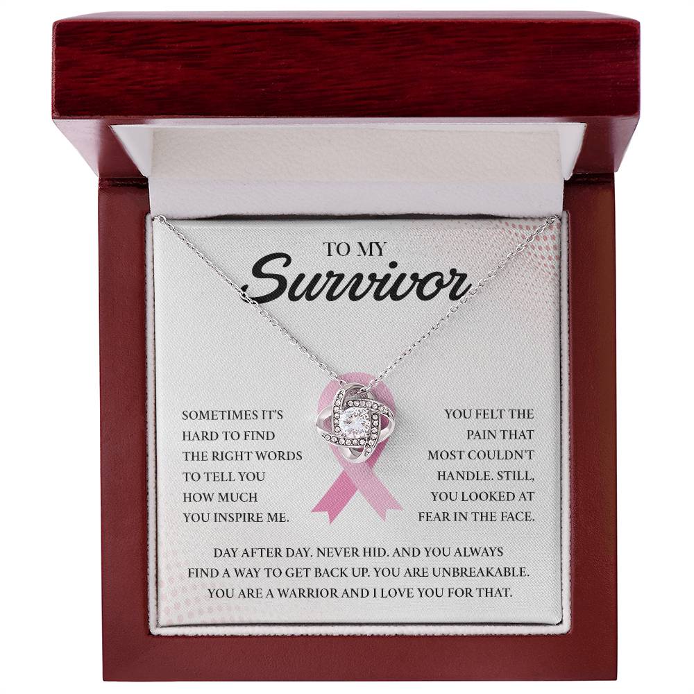 Breast Cancer Survivor Necklace – Warrior Gift with Pendant
