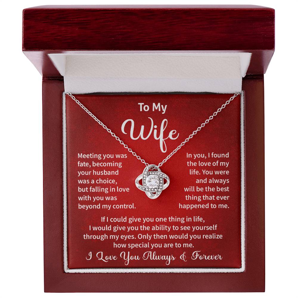 Romantic Wife Necklace Gift from Husband Love You Always & Forever Message Card
