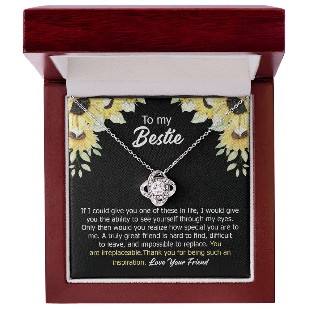 Bestie Necklace Gift with Sunflower Message Card for Friendship Appreciation
