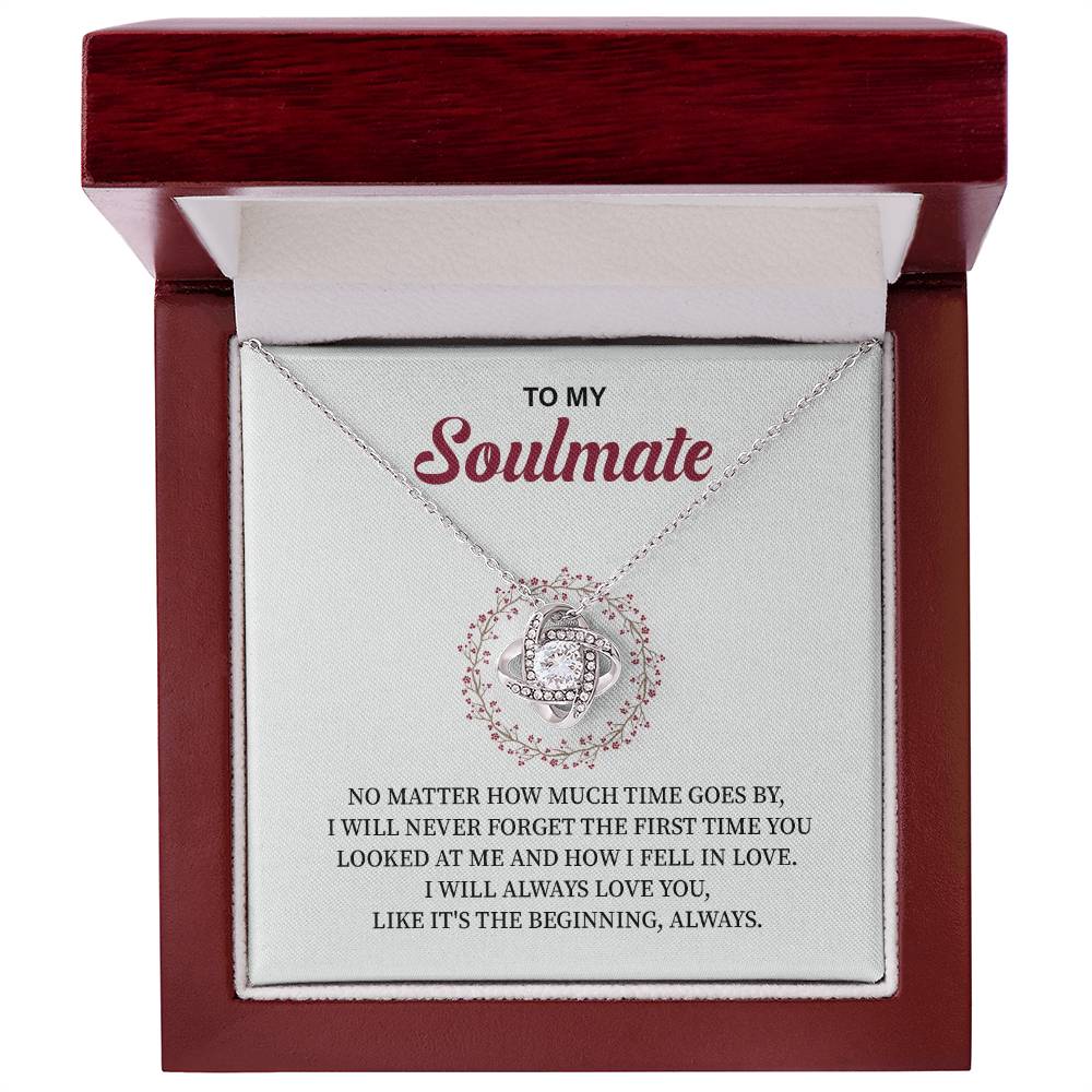 Soulmate Necklace Gift for Her – Love Knot Message Box