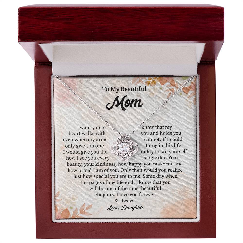 Daughter to Mom Gift Necklace with Message Card