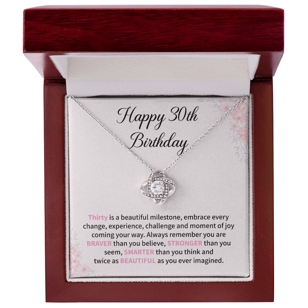 30th Birthday Necklace Gift With Empowering Message