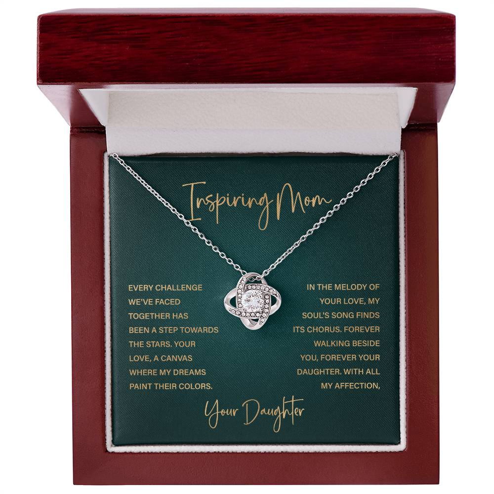 Inspiring Mom Necklace – From Daughter with Heartfelt Message Card
