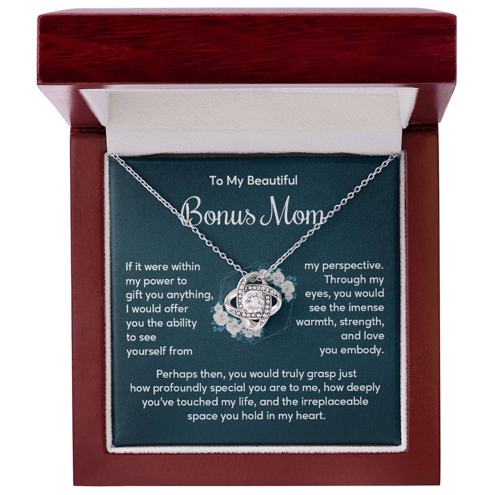 Bonus Mom Necklace Gift with Heartfelt Message Card